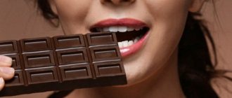 девушка ест шоколад